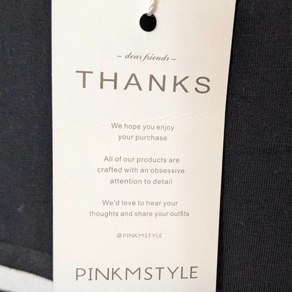 PINKMSTYLE Drop Shoulder Black and White Striped Long Knit Cardigan Size S NWT - Picture 4 of 7